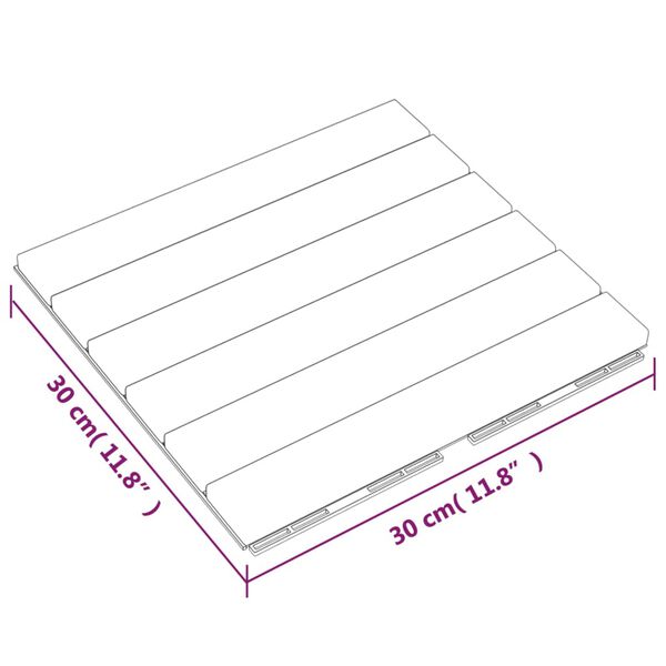 vidaXL Decking Tiles 10 pcs 30x30 cm Solid Wood Teak Vertical Pattern
