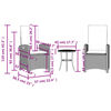 vidaXL 3 Piece Bistro Set with Cushions Grey Poly Rattan