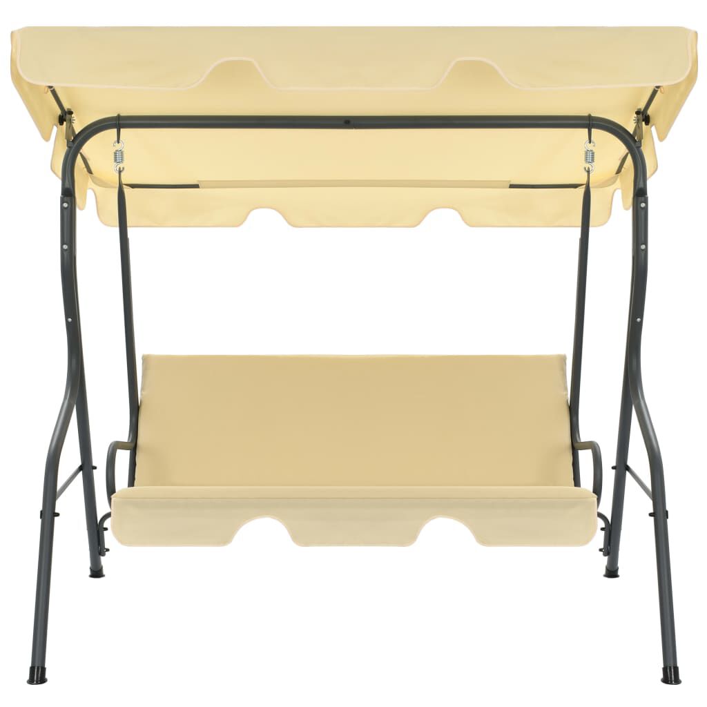 vidaXL Garden Swing Bench Cream White 170x110x153 cm
