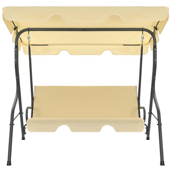 vidaXL Garden Swing Bench Cream White 170x110x153 cm