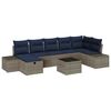 vidaXL Garden Sofa Set with Cushion 8 pcs Grey Poly Rattan