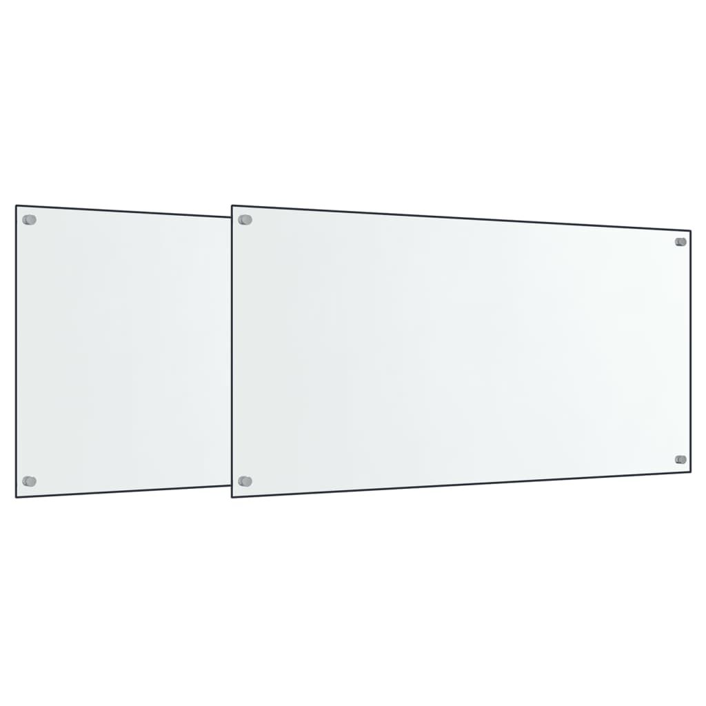 vidaXL Kitchen Backsplashes 2 pcs Transparent 80x60 cm Tempered Glass