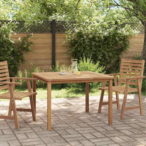 vidaXL Garden Dining Table 110x110x77 cm Solid Teak Wood