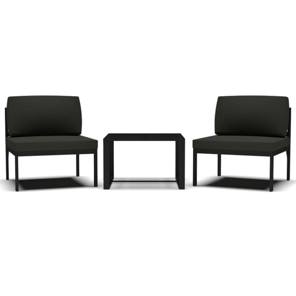 vidaXL 3 Piece Garden Sofa Set with Cushions Aluminium Anthracite