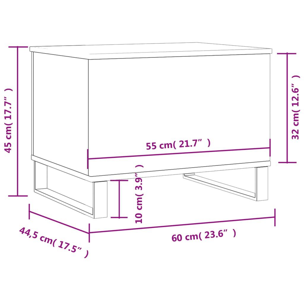 vidaXL Coffee Table Brown Oak 60x44.5x45 cm Engineered Wood