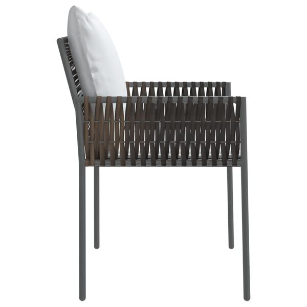 vidaXL Garden Chairs with Cushions 2 pcs Brown 54x61x83 cm Poly Rattan