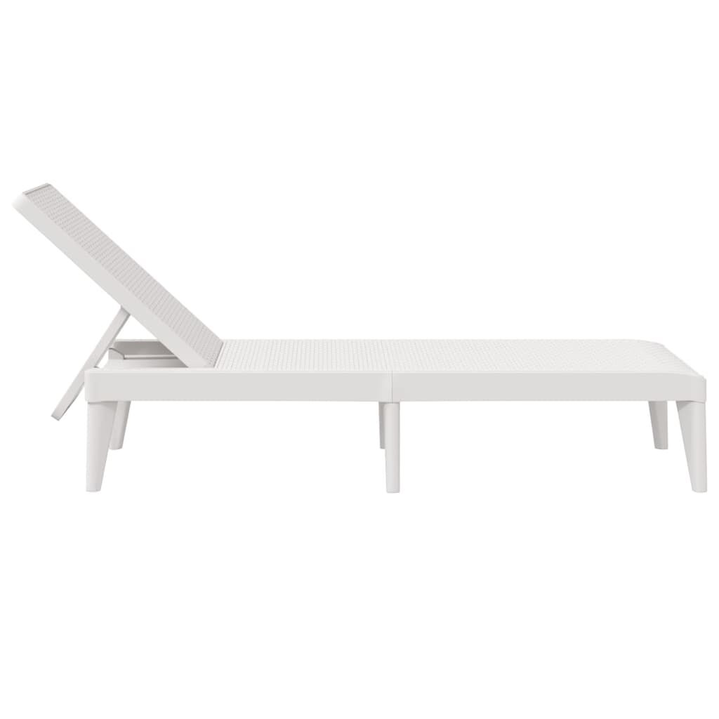 vidaXL Sun Lounger White 186x60x29 cm PP