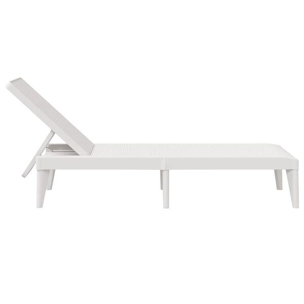 vidaXL Sun Lounger White 186x60x29 cm PP