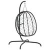 vidaXL Hanging Egg Chair with Cushion Anthracite Poly Rattan&Steel