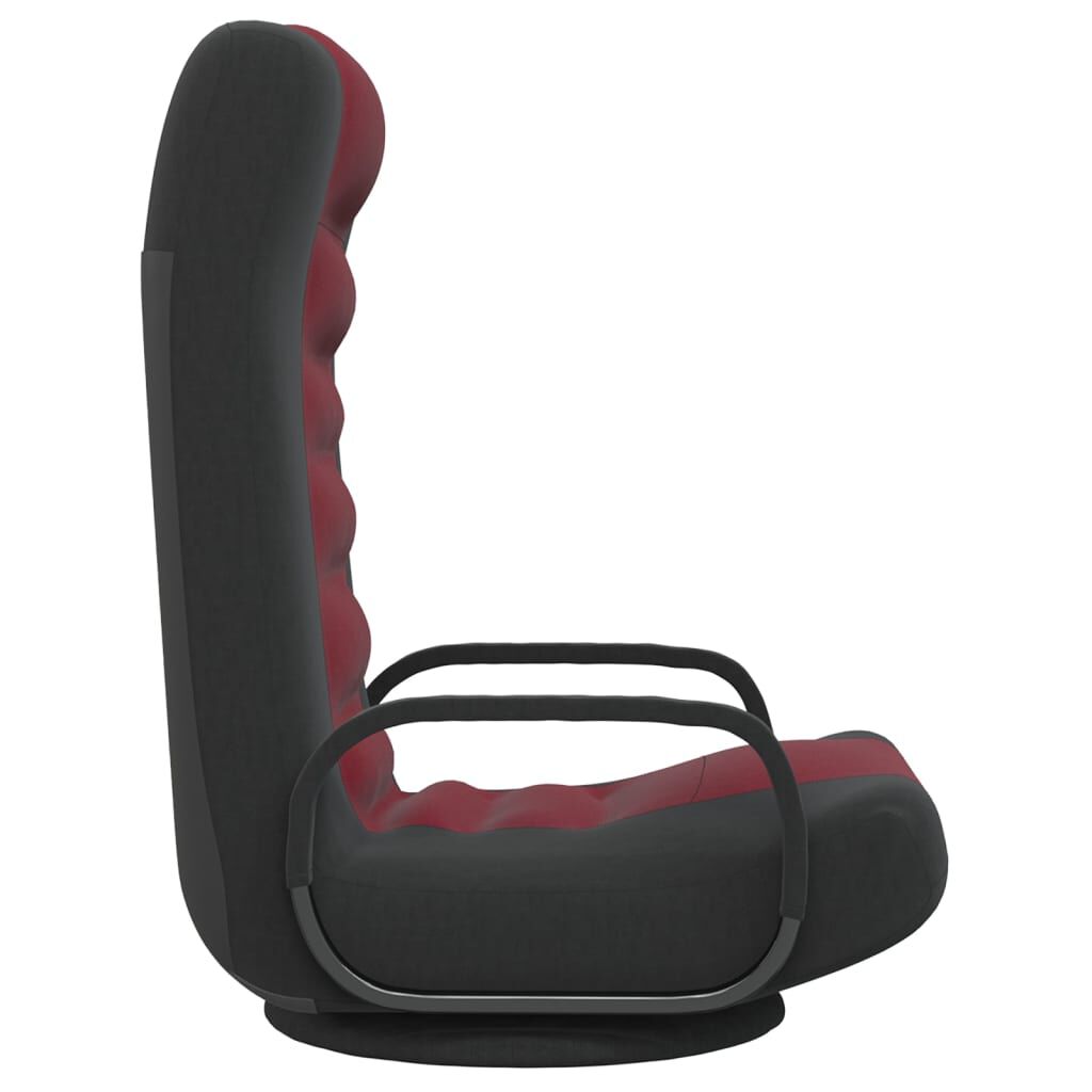 vidaXL Swivel Floor Chair Black and Wine Red Fabric