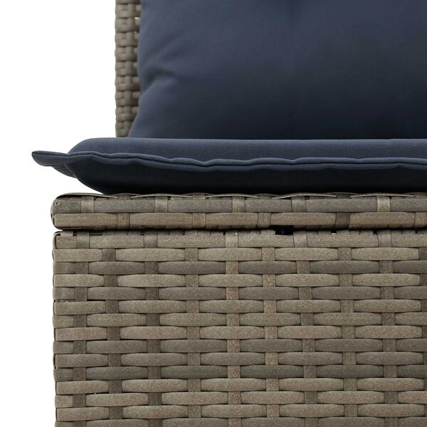 vidaXL Garden Sofa with Cushions 4-Seater Grey Poly Rattan