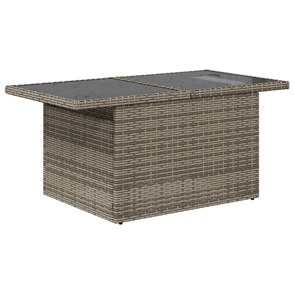 vidaXL 7 Piece Garden Sofa Set with Cushions Grey Poly Rattan