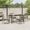 vidaXL Garden Dining Set with Cushion 5 pcs Grey and Black Rattan
