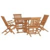 vidaXL 5 Piece Folding Outdoor Dining Set Solid Wood Teak