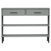 vidaXL Console Cabinet with Metal Legs Grey Solid Wood Pine OSLO