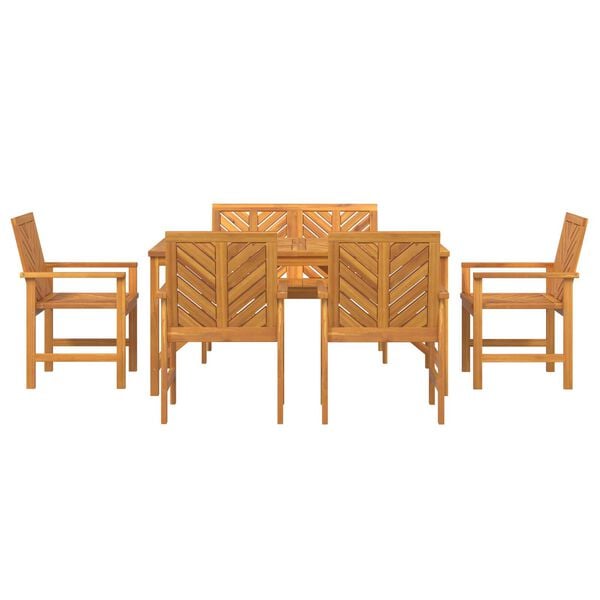 vidaXL Garden Dining Set 6 pcs Brown 150 x 90 x 74 cm