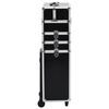 vidaXL Make-up Trolley Aluminium Black with Crocodile Pattern