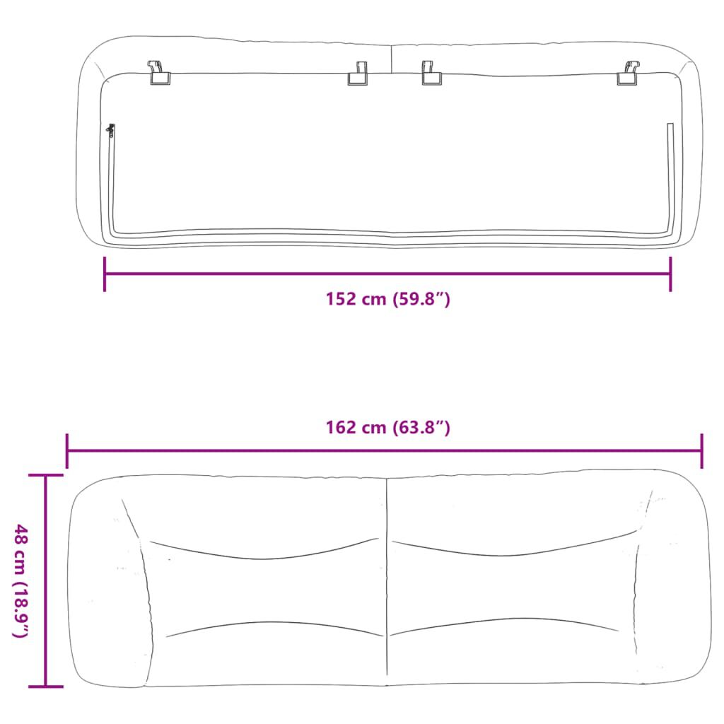 vidaXL Headboard Cushion Black 152 cm Queen Faux Leather