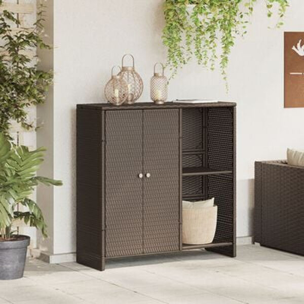 vidaXL Storage Cabinet Brown 100x36x102 cm Rattan