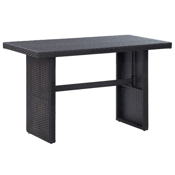 vidaXL 3 Piece Garden Lounge Set with Cushions Poly Rattan Black