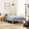 vidaXL Metal Bed Frame without Mattress with Headboard White 100x200cm