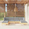 vidaXL 6 Piece Garden Lounge Set with Grey Cushions Pinewood