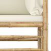vidaXL 6 Piece Garden Lounge Set with Cream White Cushions Bamboo