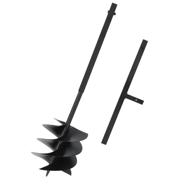 vidaXL Ground Drill with Handle 250 mm Steel Black