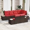 vidaXL Garden Sofa Set with Cushion 7 pcs Brown Poly Rattan