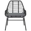 vidaXL 3 Piece Garden Dining Set with Cushions Black Poly Rattan Glass