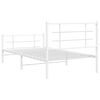 vidaXL Metal Bed Frame without Mattress with Footboard White 100x200cm