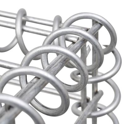 vidaXL Trapezium Gabion Raised Bed Galvanised Steel 80x20x100 cm