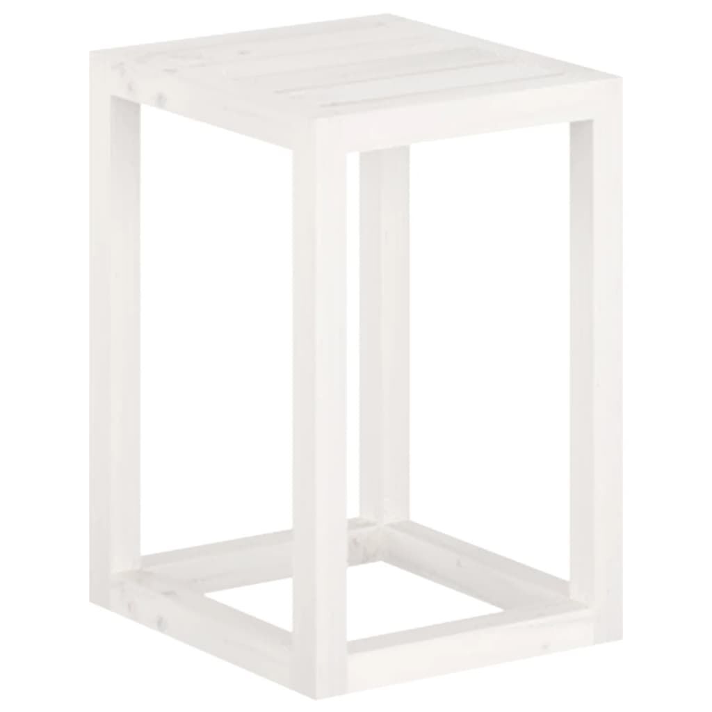 vidaXL 3 Piece Plant Stand Set White Solid Wood Pine