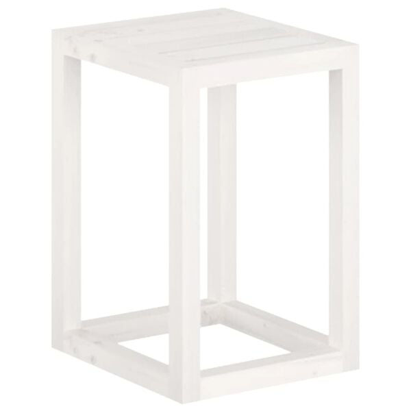 vidaXL 3 Piece Plant Stand Set White Solid Wood Pine