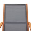 vidaXL Garden Lounge Chair Grey Solid Eucalyptus Wood and Textilene
