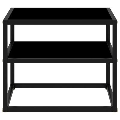 vidaXL Console Table Black 50x40x40 cm Tempered Glass