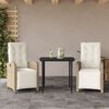 vidaXL 9 Piece Garden Dining Set with Cushions Beige Poly Rattan