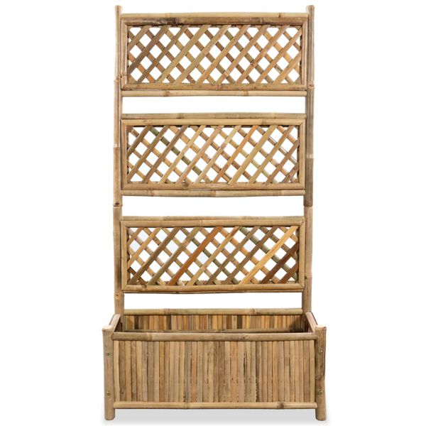vidaXL Garden Raised Bed with Trellis Bamboo 70 cm