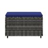 vidaXL Garden Footrest with Cushion Grey Poly Rattan