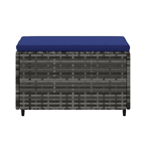 vidaXL Garden Footrest with Cushion Grey Poly Rattan
