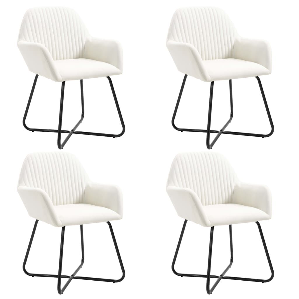 vidaXL Dining Chairs 4 pcs Cream Fabric