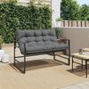 vidaXL Garden Bench with Cushion Anthracite 113 cm Steel