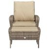 vidaXL Garden Chair with Footstool Light Brown Poly Rattan