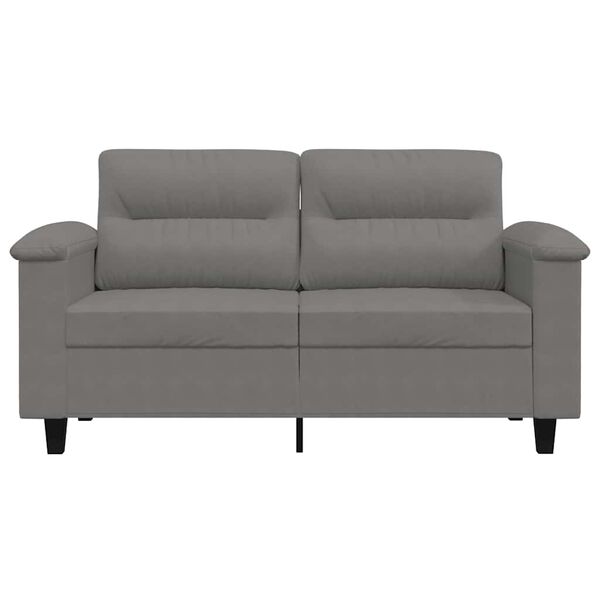 vidaXL 2-Seater Sofa Dark Grey 120 cm Microfibre Fabric