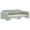 vidaXL Daybed with Trundle without Mattress Light Grey 100x190 cm