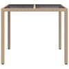 vidaXL Garden Dining Table Beige 90 x 90 x 75 cm Poly rattan