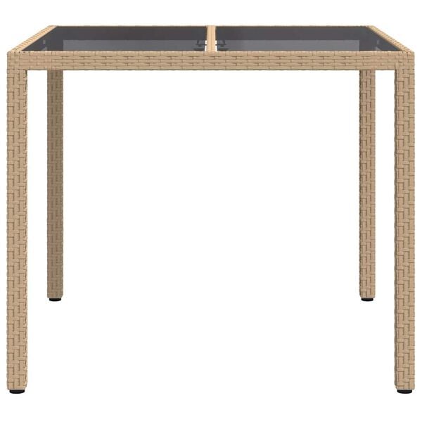 vidaXL Garden Dining Table Beige 90 x 90 x 75 cm Poly rattan