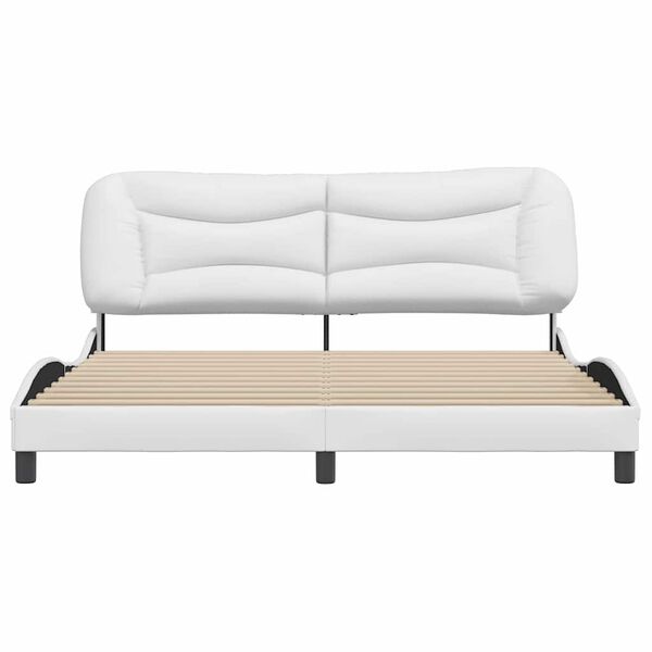 vidaXL Bed Frame without Mattress "Hvar" White 183x213 cm Faux Leather