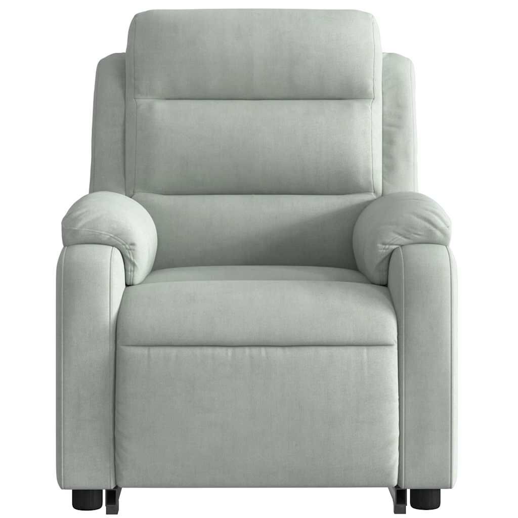 vidaXL Electric Stand up Massage Recliner Chair Light Grey Velvet