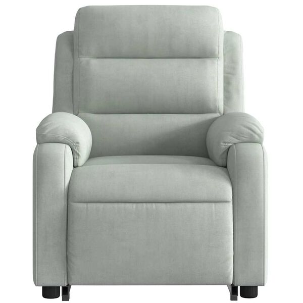 vidaXL Electric Stand up Massage Recliner Chair Light Grey Velvet